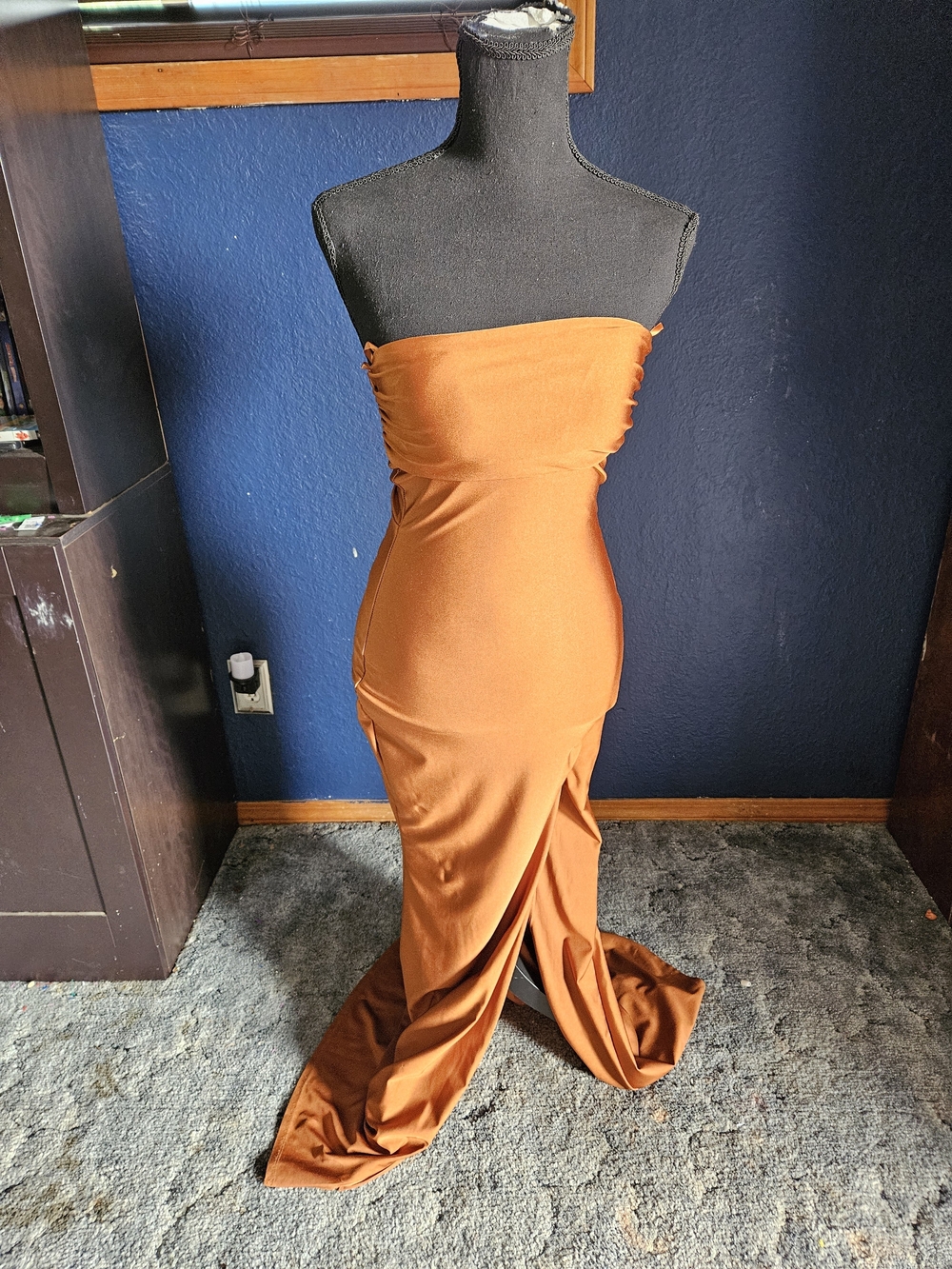 Windsor Strapless Copper-Orange Gown